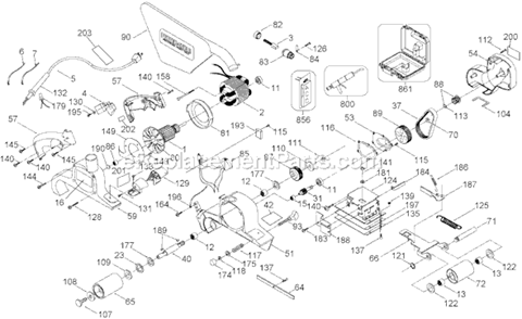 Page A Diagram and Parts List for 352VS Type 6 Porter Cable Sander Polisher
